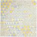 6X6 Rug Leather / Cotton Yellow Modern Hand Woven Scandinavian Triangles Large