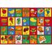 Kids Rug Alphabet Food 3 X 5 Children Area - Non Skid Gel Backing (39 x 56 )