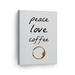 Smile Art Design Peace Love Coffee Minimalist Decor Canvas Wall Art Print Coffee Sign Kitchen Decor Quote Inspirational Gift Farmhouse Decor Restaurant Coffee Shop Dining Room Housewarming Gift 12x8