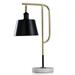 Gemma - Contemporary Steel & Marble Base Desk Lamp - Gold - Black Adjustable Position Shade