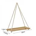 Praeter 1Pc Wooden Retro Hanging Rack Wall Decoration Displays Storage Rack Jute Rope Wood Wall Floating Shelves A