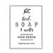 Stupell Industries Fresh Soap & Water Bathroom Washing Botanical Symbol Graphic Art White Framed Art Print Wall Art Design by Lettered and Lined