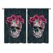 CUH Kitchen Curtains Halloween Decor Drapes Horror Living Room Topper Short Panel Semi Sheer Tiers Cafe Window Curtain