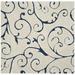 SAFAVIEH Florida Doug Floral Vines Shag Area Rug Cream/Blue 10 x 10 Square