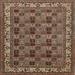 Ahgly Company Indoor Square Traditional Camel Brown Persian Area Rugs 3 Square