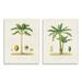 Stupell Industries Minimal Green Palm tree Coconuts Diagram Illustration Drawings Unframed Art Print Wall Art Set of 2 10x15 by World Art Group