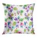 YWOTA Colorful Spacious Tropical Watercolor in Retro Style Exotic Bouquets on White Pillow Cases Cushion Cover 20x20 inch