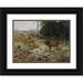 Christoffer Drathmann 24x19 Black Ornate Framed Double Matted Museum Art Print Titled: Roaring Deer and Deer on the Edge of the Forest