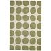 Hand Tufted Green Wool Rug 5 X 8 Modern Indian Circles Room Size Carpet