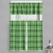 Ambesonne Checkered Valance & Curtain Irish Mosaic Green 55 x36 Emerald Lime Green White