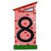 Neighborhood Red House Number Painted Resin Eight 8