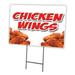 CHICKEN WINGS 12 x16 Yard Sign & Stake | Advertise Your Business | Stake Included Image On Front Only | Made in The USA