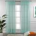 3S Brother s Teal Grean Linen Look Extra Long Set of 2 Panels Sheer Curtains Rod Pocket & Back Tab Home DÃ©cor Window Custom Made Drapes 10-30 Ft. Long -Made in Turkey Each Panel (52 W x 120 L)