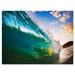 Designart Ocean Wave at Sunset Photography Canvas Art Print