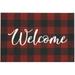 Nourison Light Enhance/Xmas Welcome Plaid Black/Red 2 x 3 Area Rug (2x3)