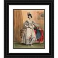 Achille DevÃ©ria 20x24 Black Ornate Framed Double Matted Museum Art Print Titled: 11 A.M. Portrait from the Eighteen Hours of a Parisian (C. 1830)