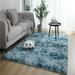 Faux Fur Rug Shaggy Rugs For Living Room Extra Soft Throw For Bedroom and Kitchen Study Room Kids Crawling Carpet Machine Washable And Lightweight Vintage Navy