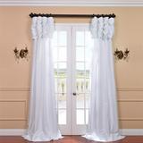 Exclusive Fabrics Ruched Header Solid Color Faux Silk Taffeta 108-inch Curtain Panel