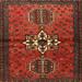 Ahgly Company Indoor Square Traditional Sienna Brown Persian Area Rugs 5 Square