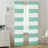 Your Zone Mint Cabana Stripe Room Darkening Rod Pocket Panel Curtains 30 in x 84 in (2 Panels)