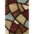 3708 Impressions Shag Circle Bloom Multicolor Area Rug 5.25 x 7.5 ft.