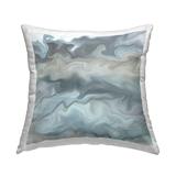 Stupell Industries Soothing Abstract Swirled Blue Beige Illustration Design Contemporary Grey 18 x 7 x 18 Decorative Pillows