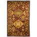 SAFAVIEH Antiquity Clarisse Traditional Floral Wool Area Rug Wine 3 x 5