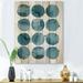 Designart Blue Aquamarine Circles Geometric Elements Modern Print on Natural Pine Wood