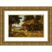 Karl Ludwig Prinz 18x13 Gold Ornate Wood Frame and Double Matted Museum Art Print Titled - Huhne in Front of a Barn