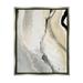 Stupell Industries Abstract Paint Strokes Fluid Beige Movement Luster Gray Framed Floating Canvas Wall Art 16x20 by Lanie Loreth