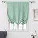 CUH Thermal Insulated Blackout Curtain - Bathroom Roman Curtain Mint Green Tie Up Shade for Small Window Girls Room Window Valance Balloon Blind Rod Pocket 1-Panel (30 x 46 Inches Long)