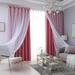 Rosnek 1/2 Panels Window Curtain Double-Layer Yarn Tulle Overlay Hollow-Out Stars Curtain Drapes Home Curtain Bedroom Living Room Decoration(39.37â€™â€™x 98.43â€™â€™)