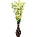 India Meets India Handmade Wooden Flower Vase w/ 7 Yellow Flower Stick [12 Vase] Decorative Flower Vase for Home DÃ©cor/Living Room/Office/Table Top/Dining Area/Lounge and Windowsill DÃ©cor