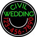 Circle Civil Wedding With Phone Number LED Neon Sign 26 Tall x 26 Wide - inches Black Square Cut Acrylic Backing with Dimmer - Premium built indoor Sign for Civil Wedding DÃ©cor.