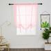 Yipa Voile Cafe Scarf Sheer Kitchen Valance Tie Up Roman Shades Window Curtains Adjustable Window Treatment Rod Pocket Window Drapes Slot Top Curtain Panel Pink 23.6 Width x47.2 Length 1-Panel