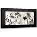 Nan 24x14 Black Modern Framed Museum Art Print Titled - Misty Wildflower Morning