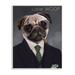 Stupell Industries Lone Woof Pug Dog Smoking Cigar Necktie Graphic Art Unframed Art Print Wall Art Design by Diane Neukirch