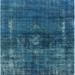 Ahgly Company Indoor Square Mid-Century Modern Blue Ivy Blue Oriental Area Rugs 6 Square