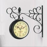 Double-sided Decorative Wall Clock Wall Clock Retro Ornament Living room and home Bedroom Decorations