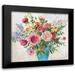 Jensen Asia 13x12 Black Modern Framed Museum Art Print Titled - Blue Vase Florals