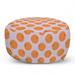 Orange Pouf Cover with Zipper Cartoon Citrus Fruit on Polka Dots Pattern Soft Decorative Fabric Unstuffed Case 30 W X 17.3 L Pale Pink Apricot by Ambesonne