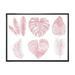 Designart Tropical Pink Watercolour Leaves On White I Shabby Chic Framed Canvas Wall Art Print