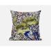 Three Roses with Butterfly Throw Pillow with Removable Cover in Yellow Blue Orange Cream 18x18