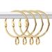 30 Pcs Openable Gold Curtain Rings Open and Metal Rustproof Drapery with for Hook Pins (1.5 Inch)