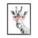 Stupell Industries Monochrome Giraffe Portrait Wearing Red Glasses Design 24 x 30 Design by Annalisa Latella