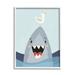 Stupell Industries Quirky Smiling Shark Seagull Nautical Ocean Waves 16 x 20 Design by Kyra Brown