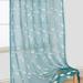 Sheer Curtains Leaf Embroidery Sheer Window Curtains Faux Linen Textured Solid Grommet Voile Curtains for Living Room Bedroom 52 x 84 Inch Teal 2 Panels