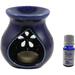 Home Decor Regular Use Pollution Free Handmade Ceramic Ethnic Tealight Candle Aroma Diffuser Oil Burner with Sandal Wood Fragrance Oil Blue Color Tealight Candle Aromatherapy Incense Oil Warmer Qty 1