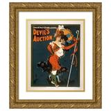 U.S. Lithograph Co. 20x24 Gold Ornate Framed and Double Matted Museum Art Print Titled - Chas. H. Yale s Everlasting Devil s Auction (1902)