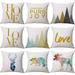 NUZYZ Home Love Deer Linen Pillow Case Bed Sofa Square Throw Cushion Cover Home Decor